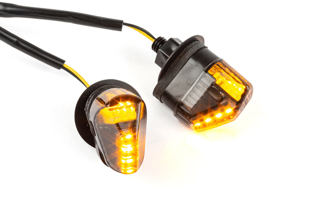 Blinker LED 3RS kurz Piaggio MP3 schwarz / getönt mit CE Prüfzeichen 