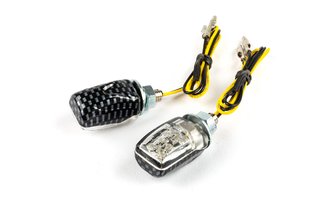 Blinker LED Micro 6 LEDs carbon / weiß mit CE Prüfzeichen
