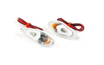 Blinker / Lampen zum Aufkleben Tropfenform Wing weiß / weiß / orange