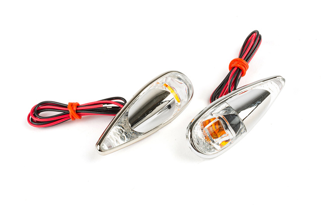 Indicators / Lamps glue-on drop-shaped Fender chrome / white / orange