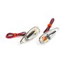 Blinker / Lampen zum Aufkleben Tropfenform Fender chrom / weiß / orange