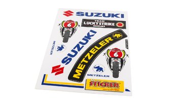 Foglio Adesivi Sponsor Suzuki / Metzeler 33x22cm