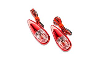 Blinker / Lampen zum Aufkleben Tropfenform Fender rot / weiß / orange