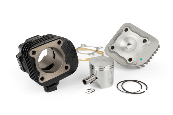 Cylinder Kit Top Performances black 70cc 12mm pin Minarelli horizontal AC