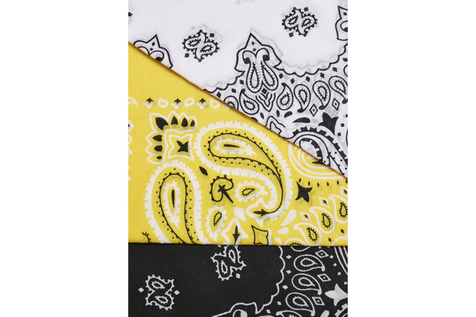 Bandana Multicolor pack de 3 negro/amarillo/blanco