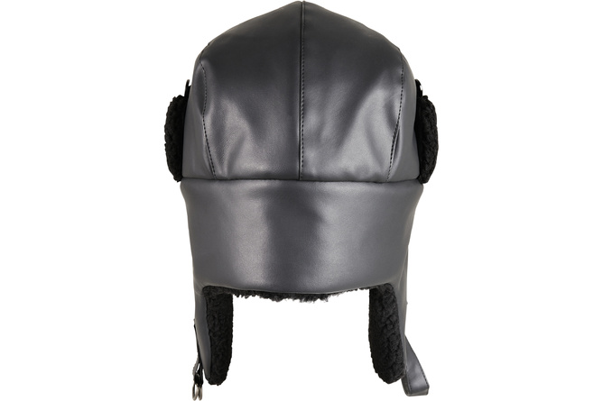 Trapper Hat Imitation Leather black