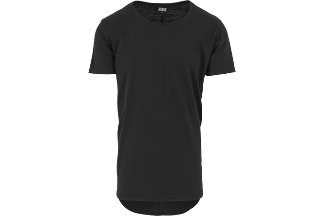 T-shirt Long Back Shaped Slub noir