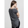T-Shirt Long Back Shaped Spray Dye Ladies dark grey