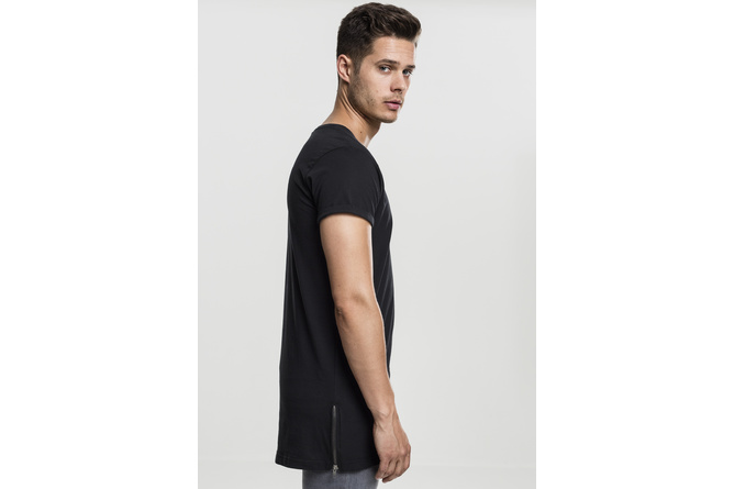 T-shirt Long Shaped Side Zip noir