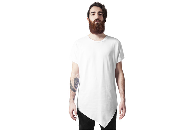 T-shirt Asymetric Long blanc