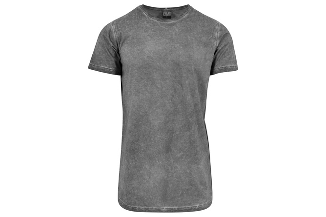 T-Shirt Shaped Long T-Shirt Cold Dye dunkelgrau