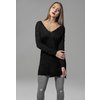 T-shirt manica lunga Fine Knit Oversize V-Neck donna nero