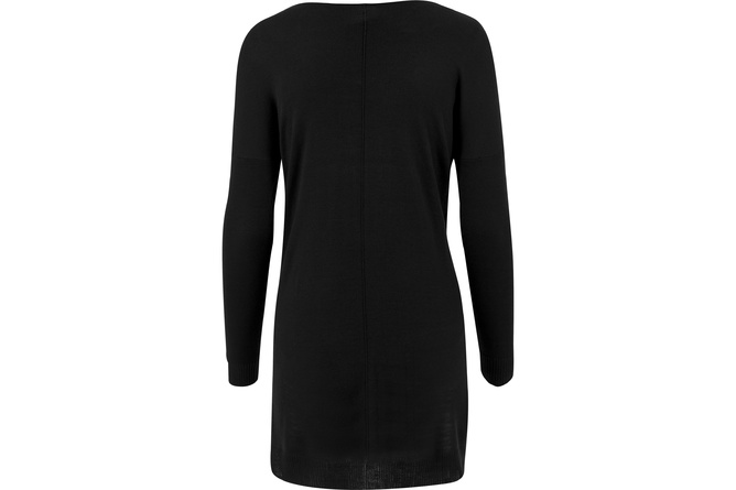 Langarmshirt Fine Knit Oversize V-Neck Damen schwarz