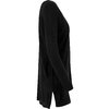 T-shirt manica lunga Fine Knit Oversize V-Neck donna nero