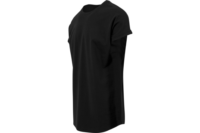 T-Shirt Long Shaped Turnup schwarz