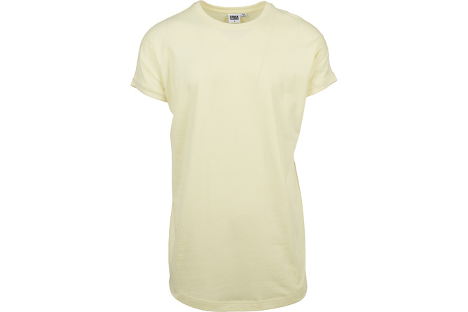 T-shirt Long Shaped Turnup powder giallo