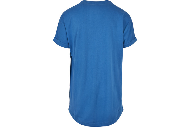 T-Shirt Long Shaped Turnup sporty blau