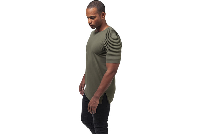 Camiseta plisada Raglan oliva