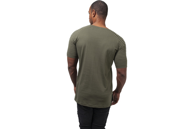 Camiseta plisada Raglan oliva