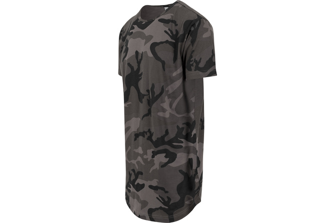 Camiseta con forma de camuflaje larga camuflaje oscuro