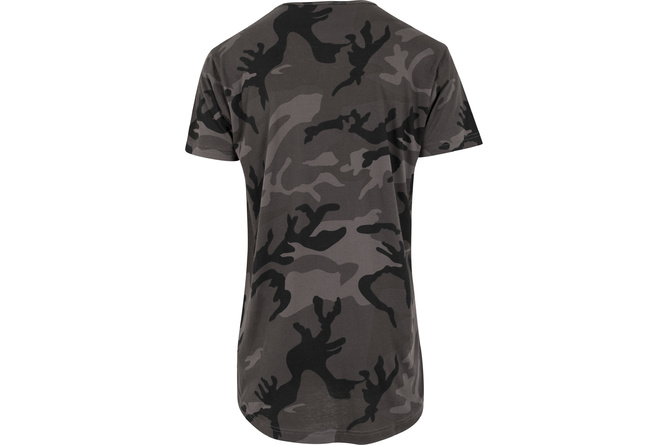Camiseta con forma de camuflaje larga camuflaje oscuro
