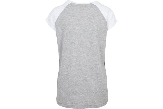 T-Shirt Contrast Raglan Damen grau/weiß