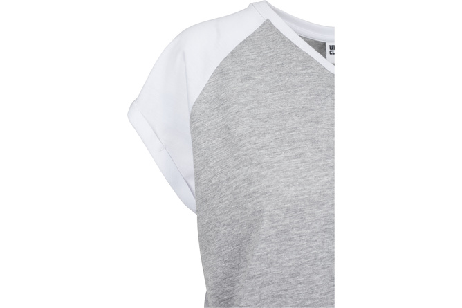 T-Shirt Contrast Raglan Damen grau/weiß