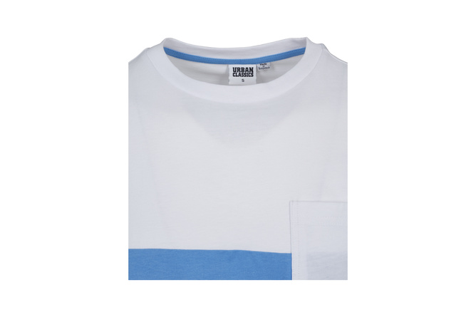 T-shirt Color Block Summer avec poche bleu/blanc