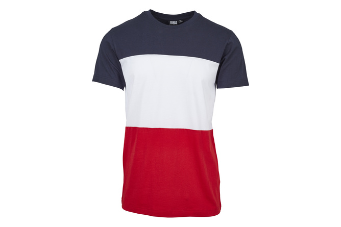 T-shirt Color Block rouge/bleu/blanc