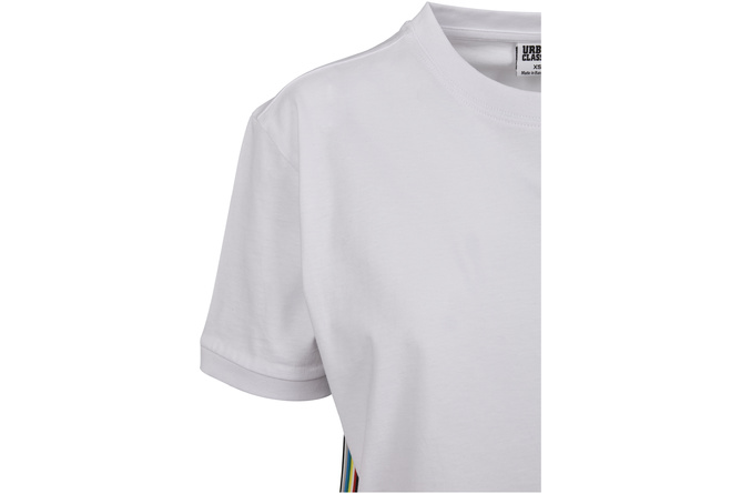 T-Shirt Multicolor Side Taped Damen weiß