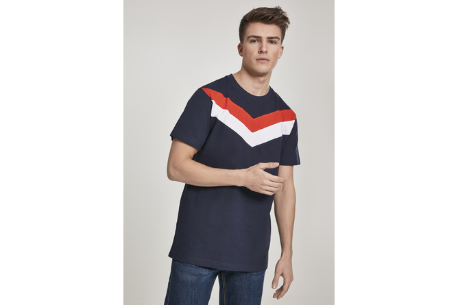 T-shirt Arrow Panel midnight navy/arancione sanguigna/bianco