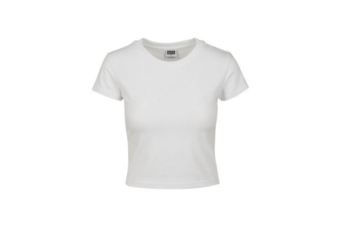 Camiseta de manga corta de mujer en punto elástico Blanco