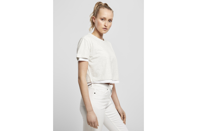 Camiseta Full Double Layered Ladies gris claro/blanco