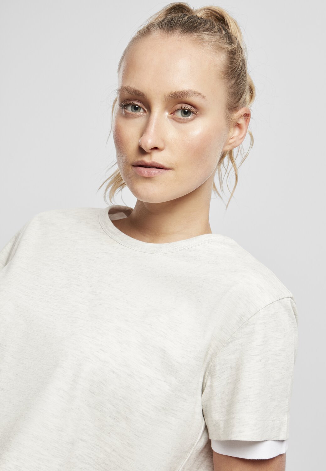 T-Shirt Full Double Layered Ladies light grey/white | MAXISCOOT