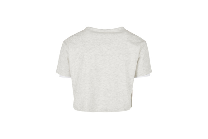 T-shirt Full Double Layered femme gris clair/blanc