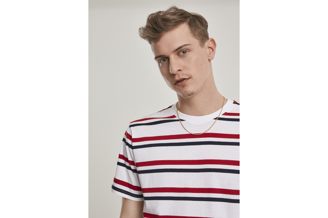 T-shirt Yarn Dyed Skate Stripe bianco/rosso/midnight navy
