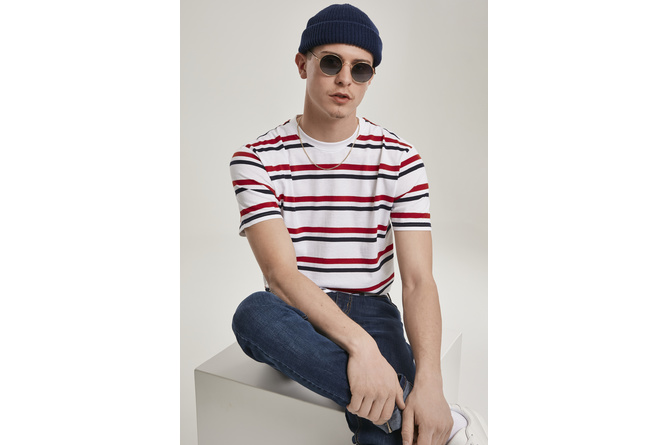 T-Shirt Yarn Dyed Skate Stripe white/red/midnight navy