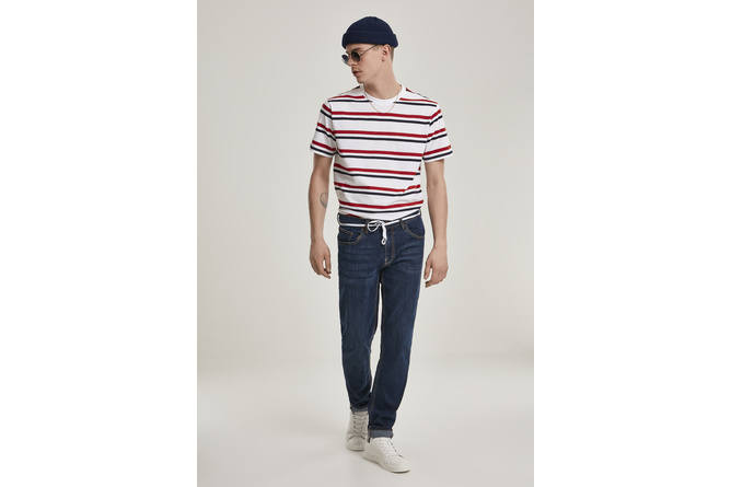 T-Shirt Yarn Dyed Skate Stripe weiß/rot/midnight navy