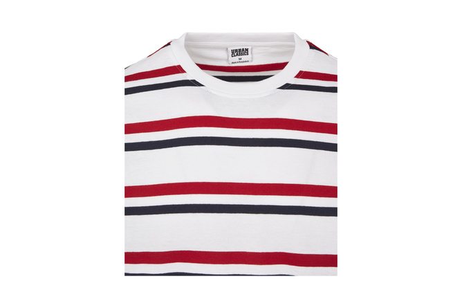 T-Shirt Yarn Dyed Skate Stripe weiß/rot/midnight navy