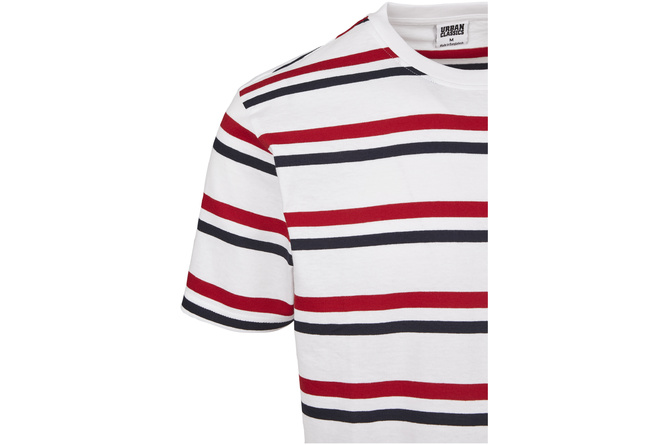 Camiseta Yarn Dyed Skate Stripe blanco/rojo/marino noche