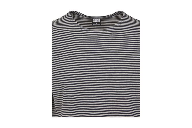 Camiseta Yarn Dyed Baby Stripe medianoche azul marino/gris