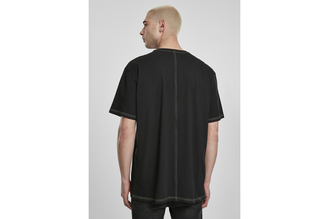T-shirt Heavy Oversized Contrast Stitch nero/electric lime