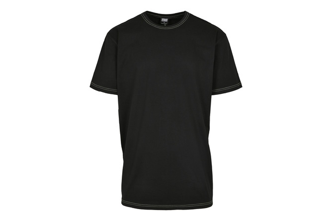 T-Shirt Heavy Oversized Contrast Stitch schwarz/electric lime