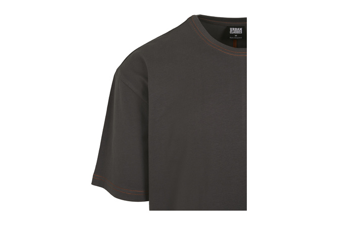 T-Shirt Heavy Oversized Contrast Stitch dark shadow/brick