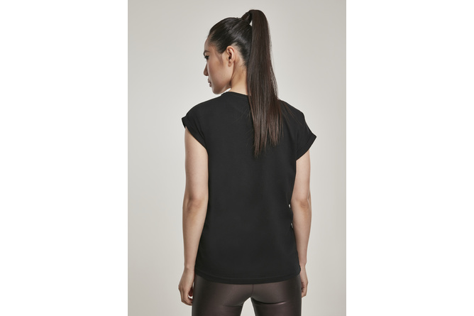 T-shirt bio Extended Shoulder femme noir