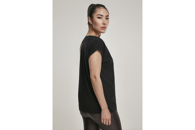 T-shirt Organic Extended Shoulder donna nero