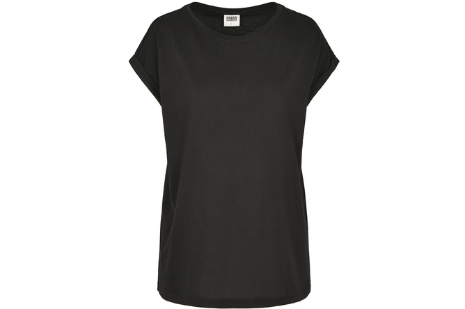 T-shirt bio Extended Shoulder femme noir