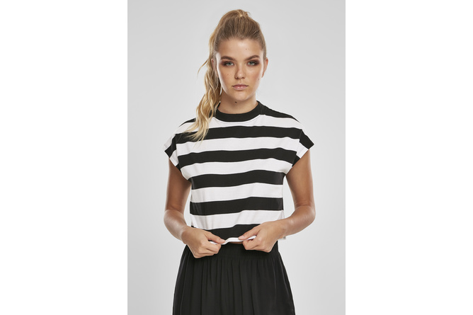 T-shirt Stripe Short donna nero/bianco