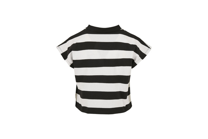 T-Shirt Stripe Short Ladies black/white