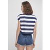 T-Shirt Stripe Short Ladies dark blue/white